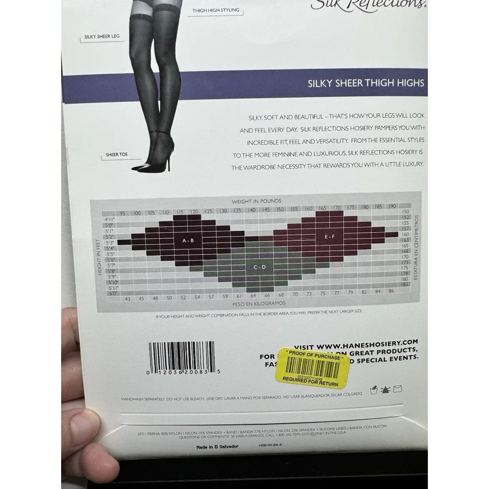 Hanes 720 AB Soft Taupe Silk‎ Reflections Silky Sheer Thigh Highs Sandel Foot